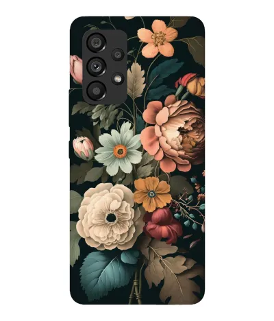 Truemagnet Premium ''Flowers'' -(Grey) Printed Hard Mobile Back Cover