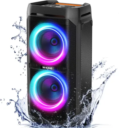 QxbJoy Portable Bluetooth Party Speaker: 160W Peak Powerful