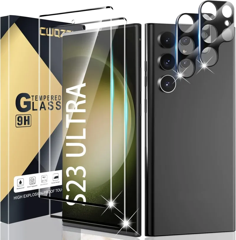 Cwqzguf Galaxy S23 Ultra Screen Protector [2+2 Pack] Camera