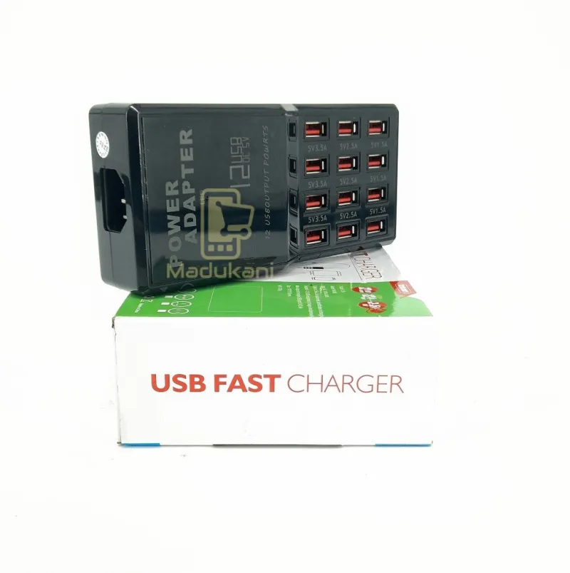12 USB Ports Mobile Fast Charger Station Power Adapter - Madukani (Model 09)